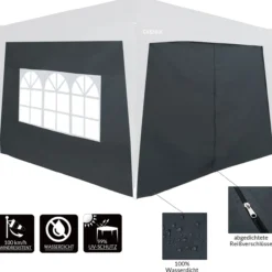 Casaria Seitenwände Faltpavillon 2er-Set Anthrazit 3x2m