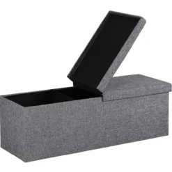 Casaria Sitzbank Dunkelgrau 115x38x38cm mit Klappdeckel