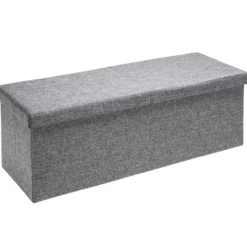 Casaria Sitzbank Hellgrau 115x38x38cm mit Klappdeckel