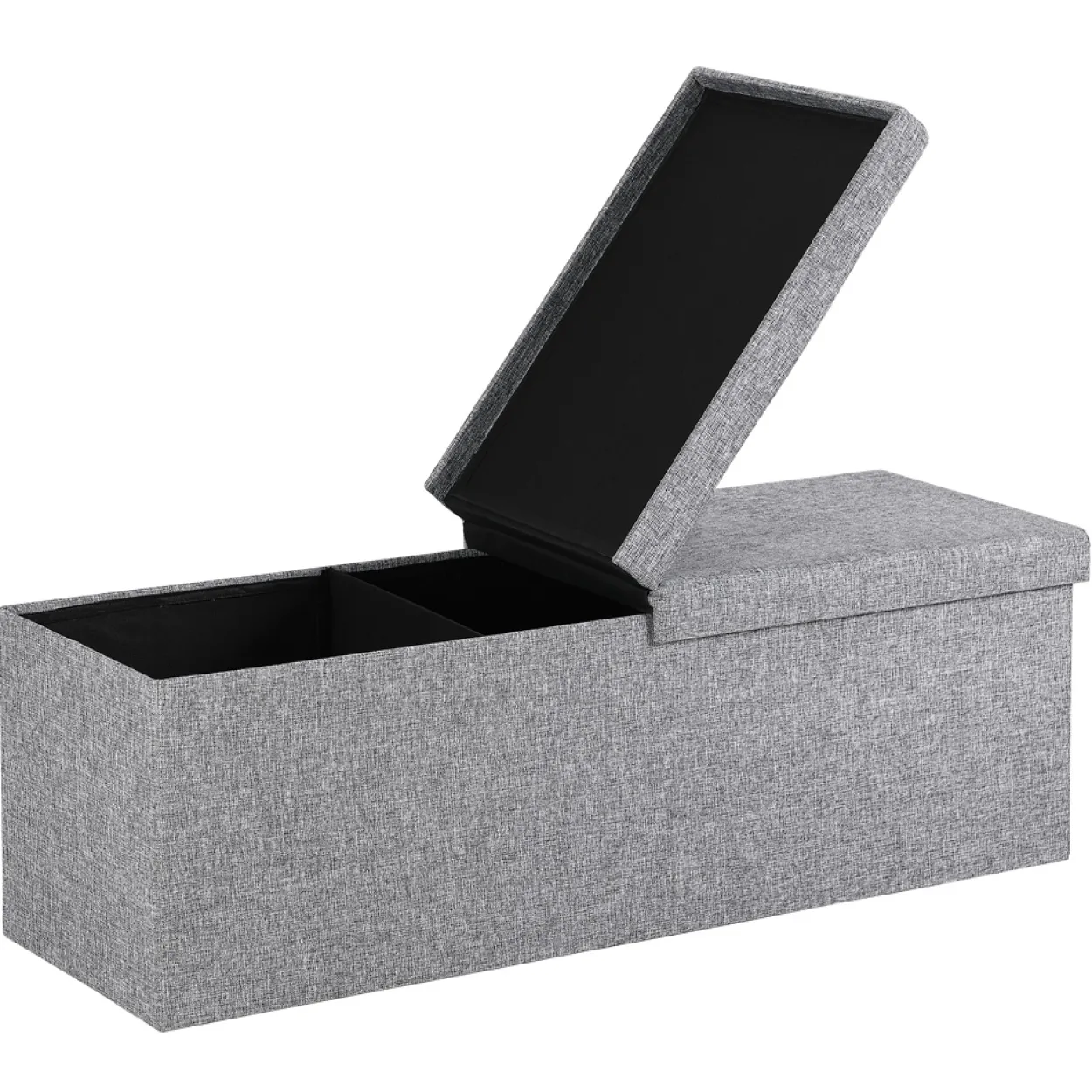 Casaria Sitzbank Hellgrau 115x38x38cm mit Klappdeckel