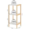 Casaria Standregal Bambus Weiß 80x33x34cm