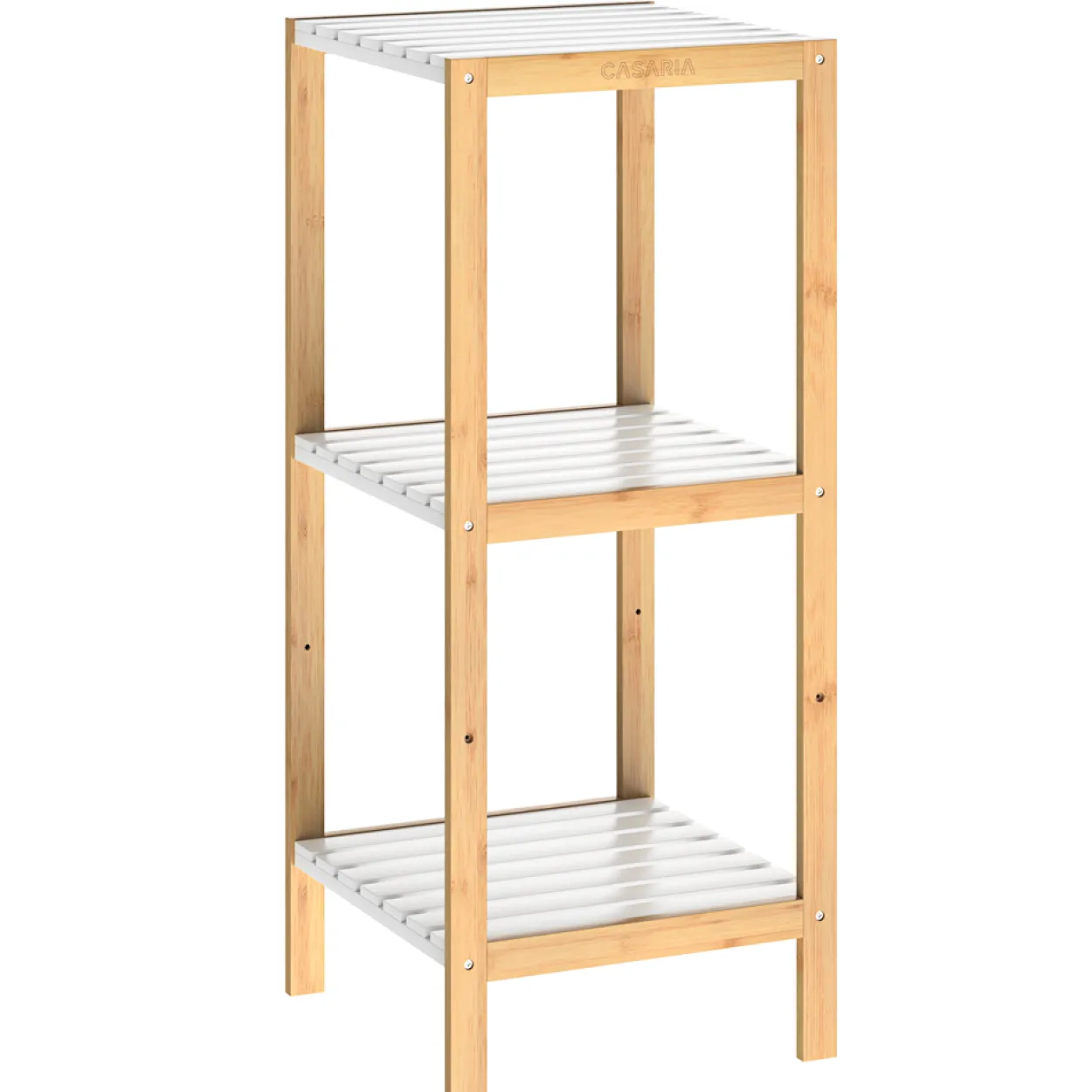 Casaria Standregal Bambus Weiß 80x33x34cm