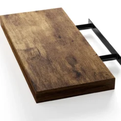 Casaria Wandregal Schweberegal 50cm Eiche dunkel + Halterung