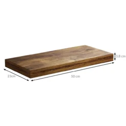 Casaria Wandregal Schweberegal 50cm Eiche dunkel + Halterung