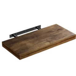Casaria Wandregal Schweberegal 50cm Eiche dunkel + Halterung