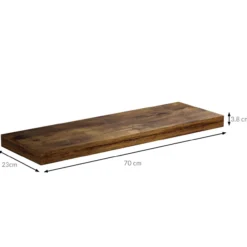 Casaria Wandregal Schweberegal 70cm Eiche dunkel + Halterung