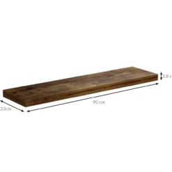 Casaria Wandregal Schweberegal 90cm Eiche dunkel + Halterung