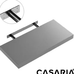 Casaria Wandregal Schweberegal 50cm grau + Halterung