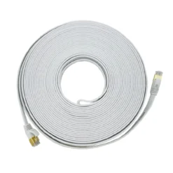 CAT7 Patchkabel Netzwerkkabel weiß 10m flach
