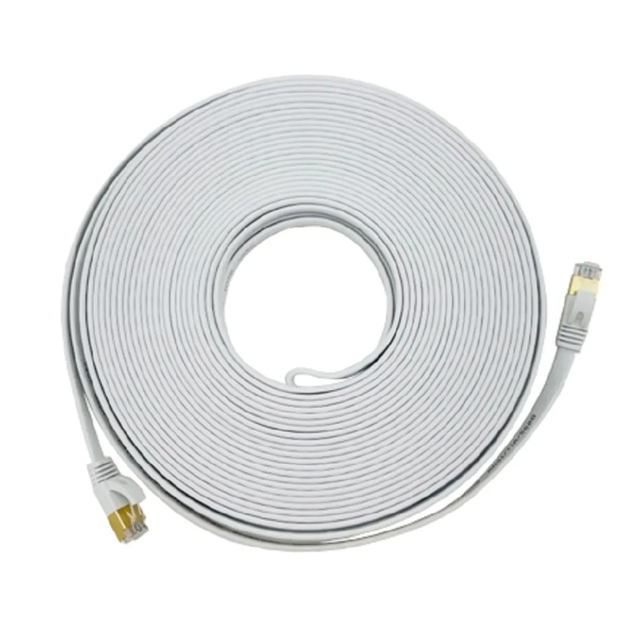 CAT7 Patchkabel Netzwerkkabel weiß 10m flach
