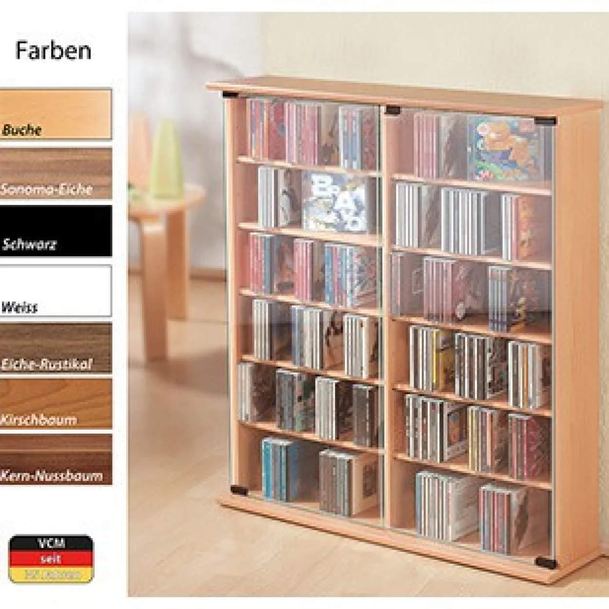 CD/DVD Regal Roma, schwarz