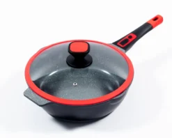Click-Grip Bratpfanne Aluguss mit Keramikbeschichtung Ø32cm mit Glasdeckel