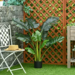 110 cm künstlicher Monstera Dekopflanze Kunststofftopf für drinnen und draußen