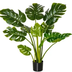110 cm künstlicher Monstera Dekopflanze Kunststofftopf für drinnen und draußen