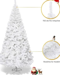 210cm Künstlicher Weihnachtsbaum, Tannenbaum mit Metallständer