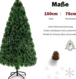 150cm Künstlicher Weihnachtsbaum mit Glasfaser-Farbwechsler