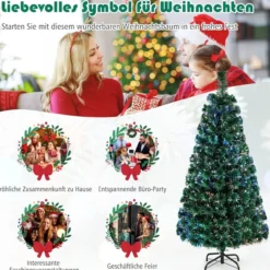 150cm Künstlicher Weihnachtsbaum mit Glasfaser-Farbwechsler
