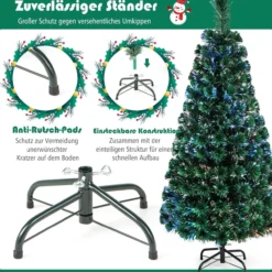 150cm Künstlicher Weihnachtsbaum mit Glasfaser-Farbwechsler