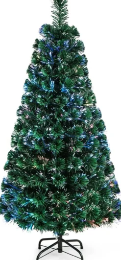 150cm Künstlicher Weihnachtsbaum mit Glasfaser-Farbwechsler