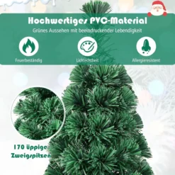 150cm Künstlicher Weihnachtsbaum mit Glasfaser-Farbwechsler