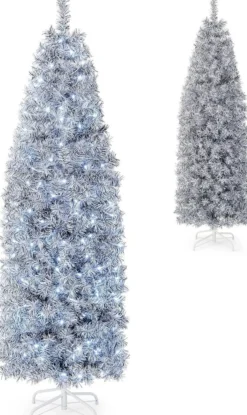 180cm Künstlicher Weihnachtsbaum Bleistift, LED beleuchteter Tannenbaum