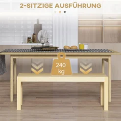 120cm Sitzbank 2-Sitzer Essbank im Landhaus-Stil, Küchenbank für Küche