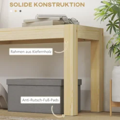 120cm Sitzbank 2-Sitzer Essbank im Landhaus-Stil, Küchenbank für Küche