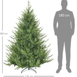 180 cm Weihnachtsbaum Künstlich Naturgetreu Dichte Zweige realistisches Aussehen Grün