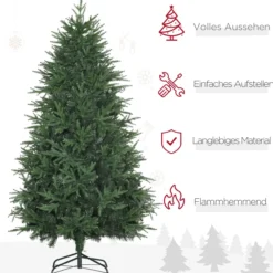 180 cm Weihnachtsbaum Künstlich Naturgetreu Dichte Zweige Kunsttanne Grün
