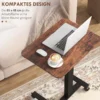 Computertisch Höhenverstellbar, Steh-Sitz Laptoptisch mit Rollen