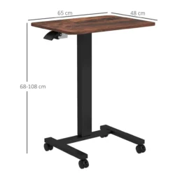 Computertisch Höhenverstellbar, Steh-Sitz Laptoptisch mit Rollen