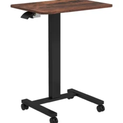Computertisch Höhenverstellbar, Steh-Sitz Laptoptisch mit Rollen