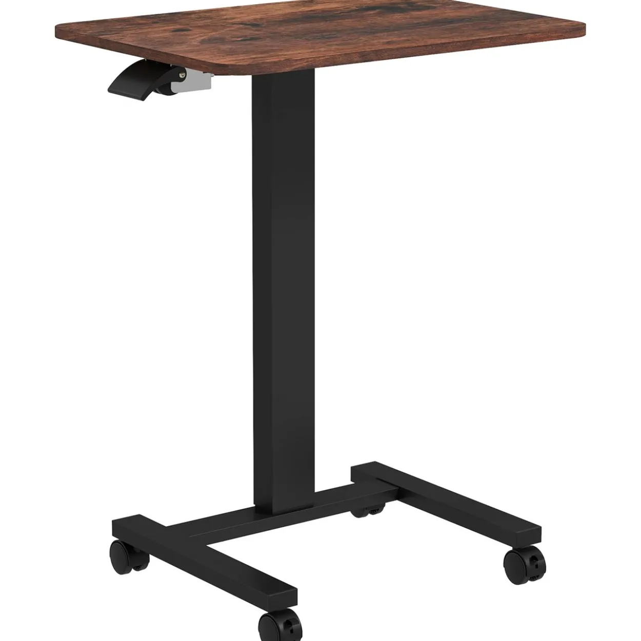 Computertisch Höhenverstellbar, Steh-Sitz Laptoptisch mit Rollen