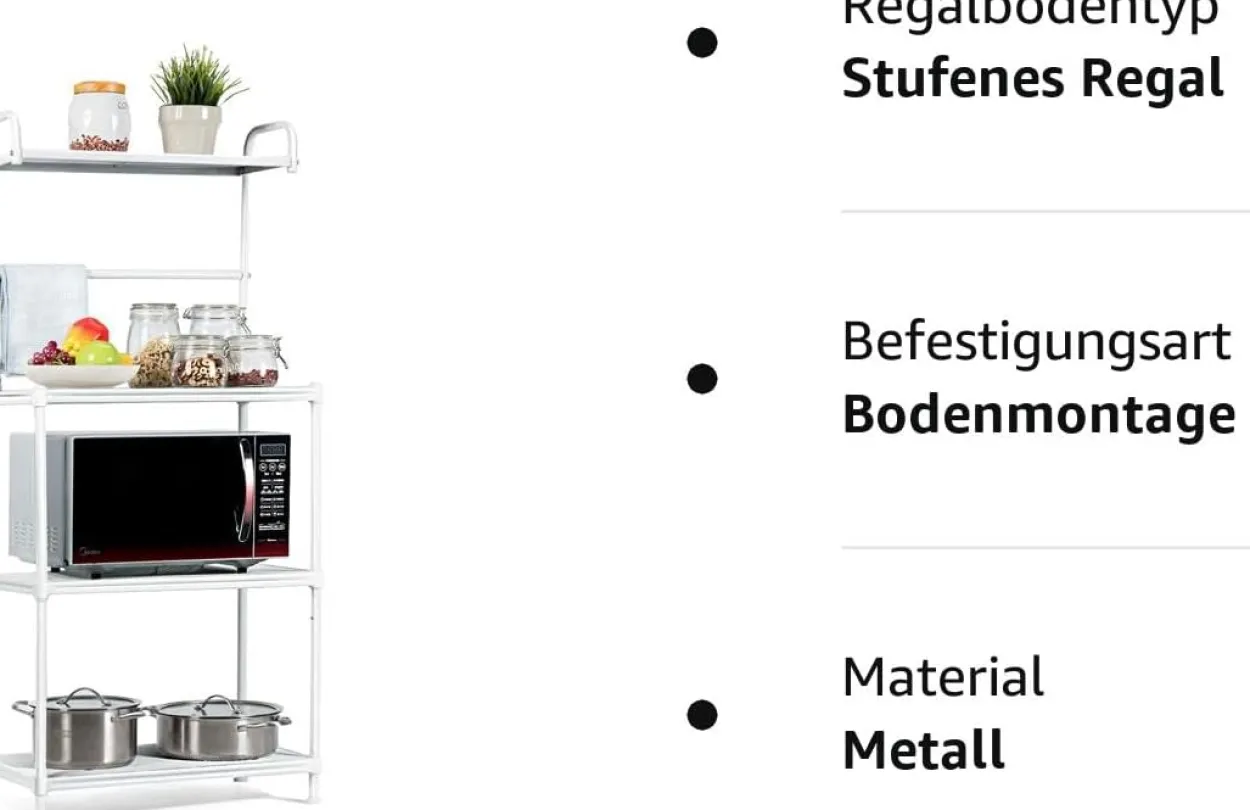 COSTWAY Küchenregal 4-stufig