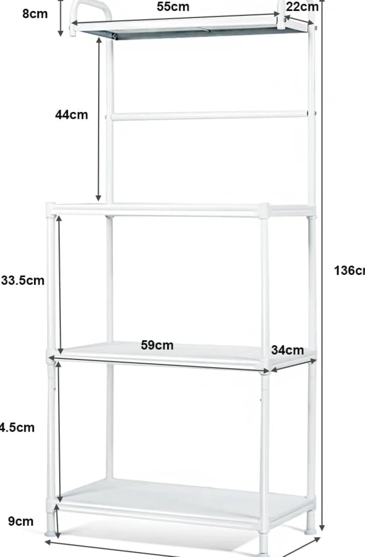 COSTWAY Küchenregal 4-stufig