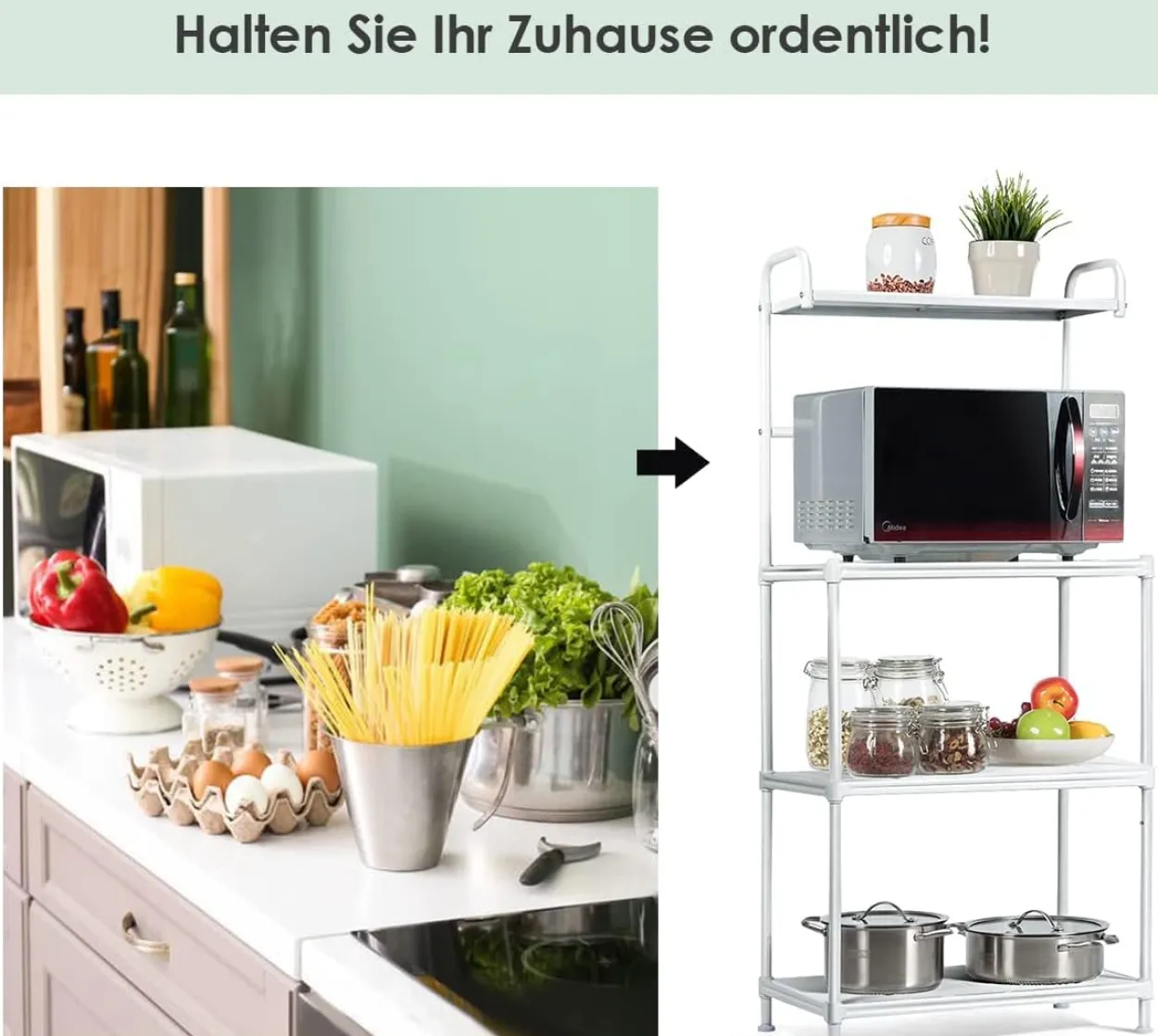 COSTWAY Küchenregal 4-stufig