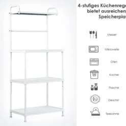 COSTWAY Küchenregal 4-stufig