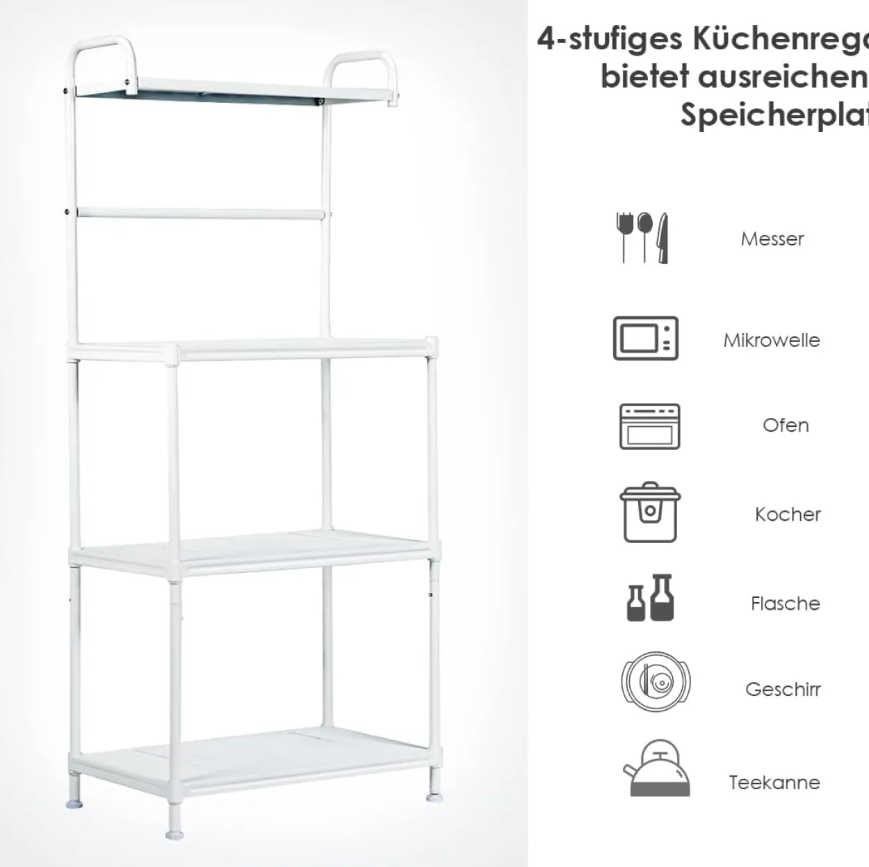 COSTWAY Küchenregal 4-stufig