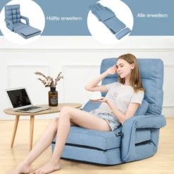 COSTWAY Klappsofa verstellbar, Bodensofa gepolstert