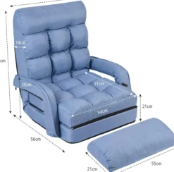 COSTWAY Klappsofa verstellbar, Bodensofa gepolstert