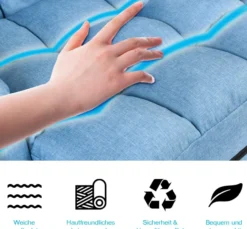 COSTWAY Klappsofa verstellbar, Bodensofa gepolstert