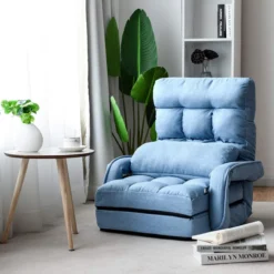 COSTWAY Klappsofa verstellbar, Bodensofa gepolstert