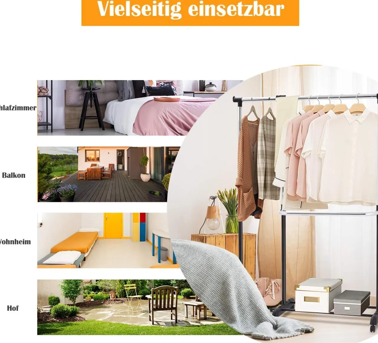 COSTWAY Kleiderständer ausziehbar