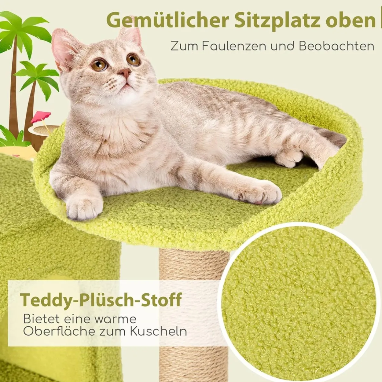 COSTWAY Kratzbaum 180cm, mehrstöckiger Katzenbaum Kletterbaum mit 2 Katzenhöhlen