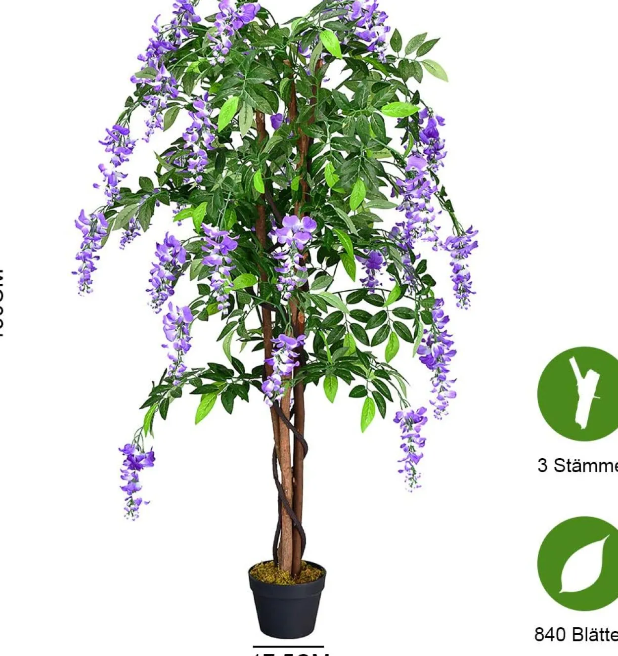 COSTWAY Kunstbaum mit Blüten, Kunstpflanze im Topf