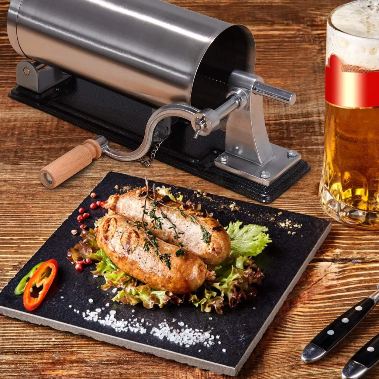 COSTWAY 3,6L Wurstfüller manuell, Wurstmaschine aus Edelstahl