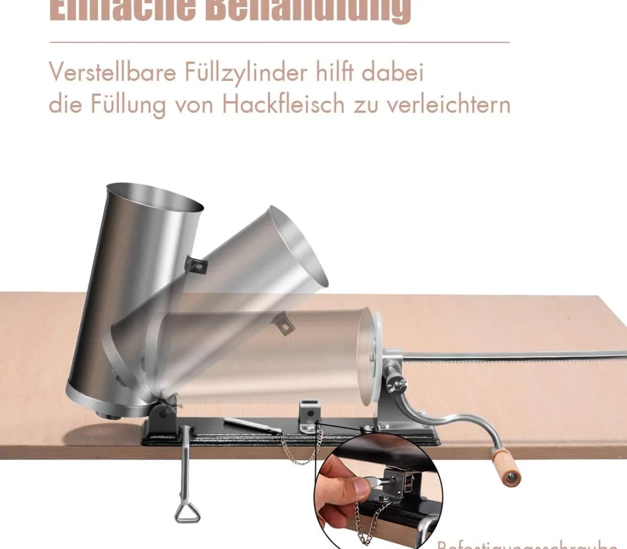 COSTWAY 3,6L Wurstfüller manuell, Wurstmaschine aus Edelstahl