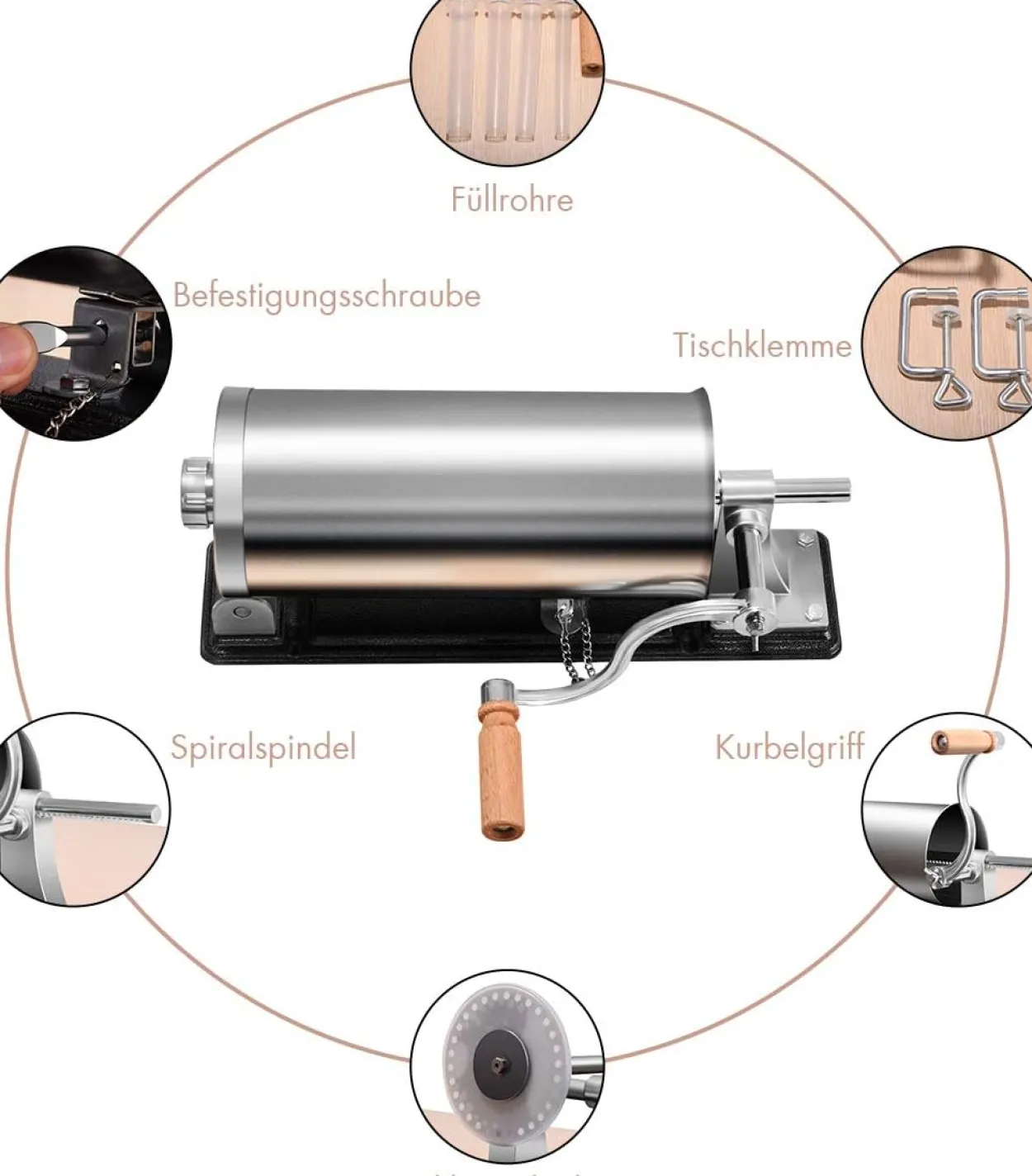 COSTWAY 3,6L Wurstfüller manuell, Wurstmaschine aus Edelstahl