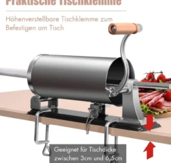 COSTWAY 3,6L Wurstfüller manuell, Wurstmaschine aus Edelstahl