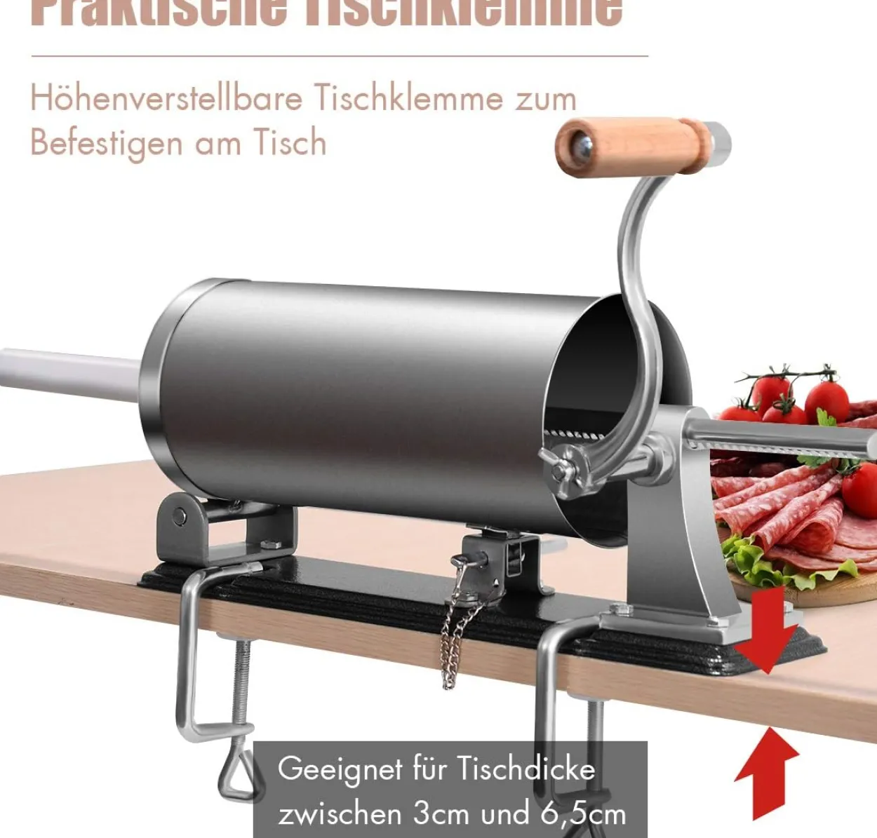 COSTWAY 3,6L Wurstfüller manuell, Wurstmaschine aus Edelstahl